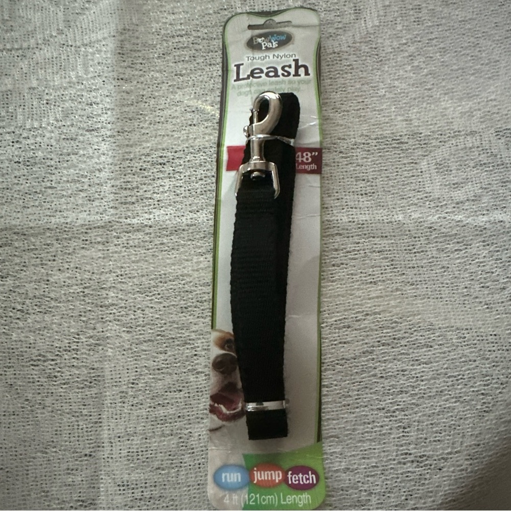 Now Wow Pals Tough Nylon Black 48 inch Leash